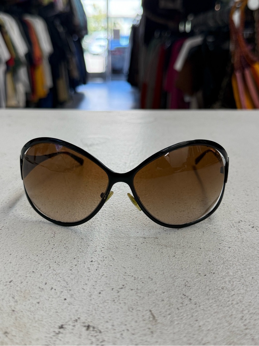 VERSACE  Black Oversize Oval Wrap Sunglasses Italy MOD.2098 1009/13 63-14-120